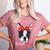 Boston Terrier Mom Bostie Women Girls Women's Heather T-Shirt Heather Mauve