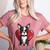 Boston Terrier Mom Dad Bostie Dog Lover Valentines Day Women's Heather T-Shirt Heather Mauve