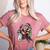 Boston Terrier Santa Claus Hat Merry Christmas Dog X-Mas Women's Heather T-Shirt Heather Mauve