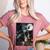Boston Terrier Selfie Full Moon Flying Witch Halloween Dog Women's Heather T-Shirt Heather Mauve