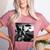 Boston Terrier Graphic Selfie With UFOs Weird Aliens Women's Heather T-Shirt Heather Mauve