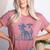 Boston Terrier UFO Cowboy Dog Dog Mom Dog Dad Alien Dog Women's Heather T-Shirt Heather Mauve