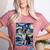 Boston Terrier Van Gogh Starry Night Women's Heather T-Shirt Heather Mauve