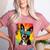 Dog Boston Terrier Hawaiian Women's Heather T-Shirt Heather Mauve