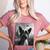 Dog Mom Dad Alien Selfie Boston Terrier UFO For Men Women Women's Heather T-Shirt Heather Mauve
