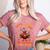 Eat Kids Punctuation Saves Lives Thanksgiving Turkey Teacher Women's Heather T-Shirt Heather Mauve