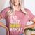 Eat Sleep Math Repeat Teacher Lover Women's Heather T-Shirt Heather Mauve Eat Sleep Math Repeat Teacher Lover Women's Heather T-Shirt Heather Mauve