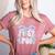 First Grade Coquette Bow Girls Teacher Team 1st Grade Squad Women's Heather T-Shirt Heather Mauve
