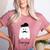 French Teacher Halloween Bonjour Ghost Women's Heather T-Shirt Heather Mauve