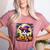 Halloween Boston Terrier Dog Breed With Jack O' Lantern Art Women's Heather T-Shirt Heather Mauve