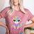 Happy Dot Day Colorful Polka Dot Cat Kitten Teachers Kids Women's Heather T-Shirt Heather Mauve