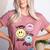 Happy To See Your Face Smile Face Teacher Back To School Women's Heather T-Shirt Heather Mauve Happy To See Your Face Smile Face Teacher Back To School Women's Heather T-Shirt Heather Mauve