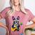 Hawaiian Boston Terrier & Pineapple Ukulele Summer Vacation Women's Heather T-Shirt Heather Mauve