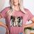 Be Kind Women Inspirational Teacher Animal Print Women's Heather T-Shirt Heather Mauve