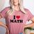 I Love Math Teacher Women's Heather T-Shirt Heather Mauve I Love Math Teacher Women's Heather T-Shirt Heather Mauve