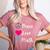 Peace Love Math Maths Teacher Pi Symbol Men Women Women's Heather T-Shirt Heather Mauve