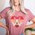 Retro Heart Boston Terrier Dog Vintage Valentine Women's Heather T-Shirt Heather Mauve