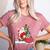 Santa Ugly Christmas Tree Lights Boston Terrier Dog Lover Women's Heather T-Shirt Heather Mauve