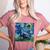 Scottish Terrier Starry Night Scotty Dog Art By Aja Women's Heather T-Shirt Heather Mauve