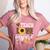 TEACH LOVE INSPIRE Teacher Sunflower Appreciation Women's Heather T-Shirt Heather Mauve TEACH LOVE INSPIRE Teacher Sunflower Appreciation Women's Heather T-Shirt Heather Mauve