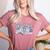 Teacher Blue Chinoiserie Coquette Bow Heart Teacher Life Women's Heather T-Shirt Heather Mauve