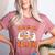 Teacher Halloween Trick Or Teach Retro Groovy Floral Ghost Women's Heather T-Shirt Heather Mauve Teacher Halloween Trick Or Teach Retro Groovy Floral Ghost Women's Heather T-Shirt Heather Mauve