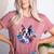 Watercolor Floral Boston Terrier Mama Dog Lover Mother's Day Women's Heather T-Shirt Heather Mauve