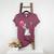 Boston Terrier Dog Blowing Chewing Bubble Gum Pink Women's Heather T-Shirt Heather Maroon