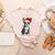 Boston Terrier Christmas Santa Hat Tree Lights Pajama Women's Heather T-Shirt Heather Peach