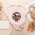 Boston Terrier Christmas Wreath Decoration Xmas Pajamas Women's Heather T-Shirt Heather Peach