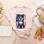 Boston Terrier Dog American USA US Flag Pets Vintage Outfit Women's Heather T-Shirt Heather Peach