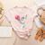 Boston Terrier Dog Blowing Chewing Bubble Gum Pink Women's Heather T-Shirt Heather Peach