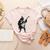 Boston Terrier Guitar Women's Heather T-Shirt Heather Peach