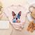 Boston Terrier Merica 4th Of July T Shirt Men Boys Dog Puppy Women's Heather T-Shirt Heather Peach