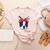 Boston Terrier Mom Bostie Women Girls Women's Heather T-Shirt Heather Peach