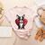 Boston Terrier Mom Dad Bostie Dog Lover Valentines Day Women's Heather T-Shirt Heather Peach