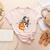 Boston Terrier Pumpkin Jack O Lantern Halloween Women's Heather T-Shirt Heather Peach