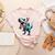 Boston Terrier Riding T-Rex Dinosaur Dog Lover Women's Heather T-Shirt Heather Peach