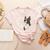 Boston Terrier Shirts For Women Girls Kids Heart Cute Women's Heather T-Shirt Heather Peach