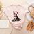 Cute Boston Terrier Dog Christmas Merry X-Mas Graphic Women's Heather T-Shirt Heather Peach