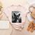 Dog Mom Dad Alien Selfie Boston Terrier UFO For Men Women Women's Heather T-Shirt Heather Peach