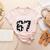 Haunted By 6 7 67 Six Seven Halloween Teacher Mom Women's Heather T-Shirt Heather Peach