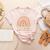 Infant Teacher Leopard Boho Rainbow Appreciation Women's Heather T-Shirt Heather Peach