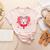 Valentine's Day Boston Terrier Heart Women's Heather T-Shirt Heather Peach