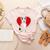 Valentine's Day Boston Terrier Lover Women's Heather T-Shirt Heather Peach