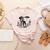 Vintage Boston Terrier UFO Western Wild West Dog Mom Dad Women's Heather T-Shirt Heather Peach