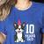 10 Years Old Birthday Boston Terrier Dog Lover 10th Party For Men Women Kids Women's Heather T-Shirt Heather True Royal