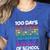 100 Days Of School Heart Love Teacher Or Student 100th Day Women's Heather T-Shirt Heather True Royal 100 Days Of School Heart Love Teacher Or Student 100th Day Women's Heather T-Shirt Heather True Royal