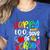 100th Day Of School Teachers Kids Girls Child Happy 100 Days Women's Heather T-Shirt Heather True Royal