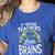 1st Grade Teachers Love Brains Shirt Halloween Teacher Women's Heather T-Shirt Heather True Royal